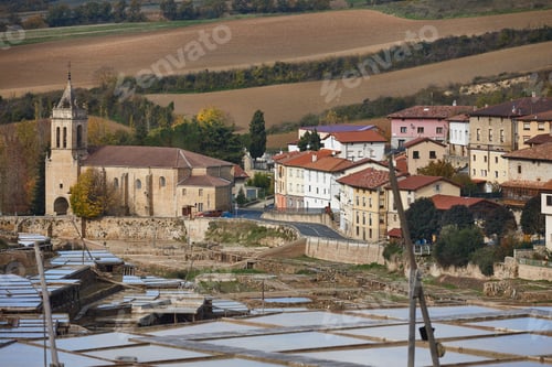 Preview: Antique salt platforms in Basque Country. Salinas de Anana. Spain