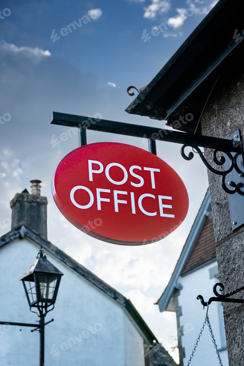Preview: A traditional old fashioned Post Office sign in the UK