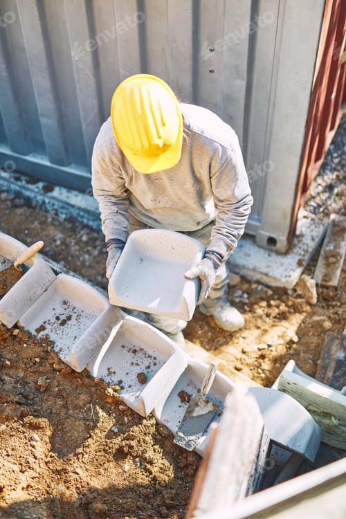 Preview: Construction Worker On A Heavy Site Doing Hard Work.