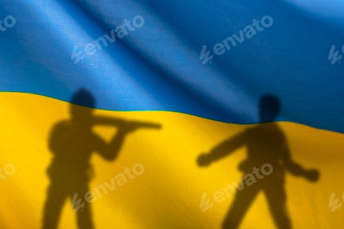 Preview: National flag of Ukraine fabric textile background