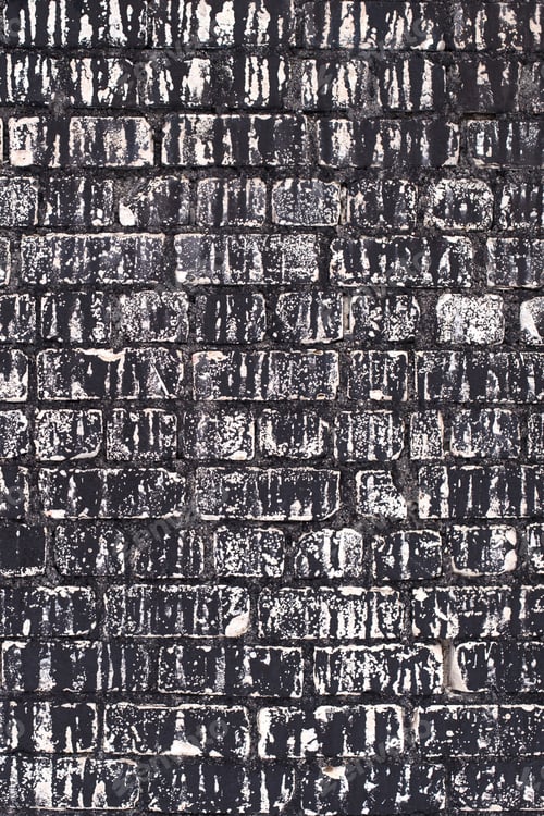 Preview: Old brick black color wall background. Dark stone texture