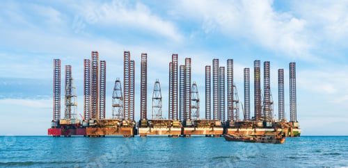 Preview: Old abandoned rusty rigs for oil exploration and production