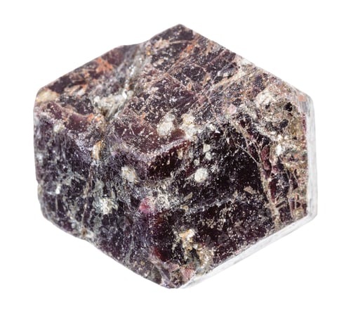 Preview: unpolished almandine crystal isolated on white