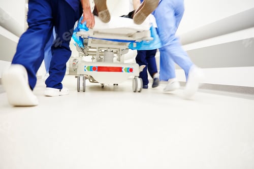 Preview: Low section of doctors running in a hurry
