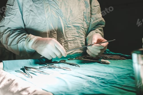 Preview: Medicine.Surgeon doctor makes laparoscopy operation.Modern medicine,close-up,operating room.Doctor