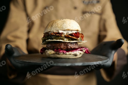Preview: burger minimal black background