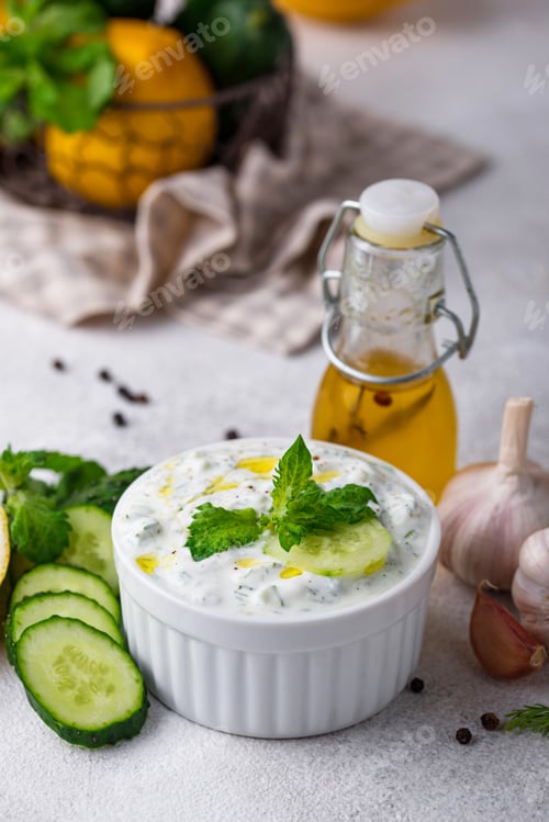 Preview: Traditional Greek sauce or appetizer tzatziki