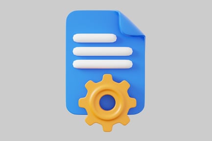 Preview: File settings cog flat icon