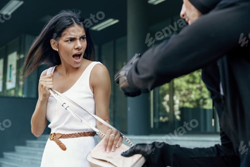 Preview: Robber want to steal handbag of frightened girl