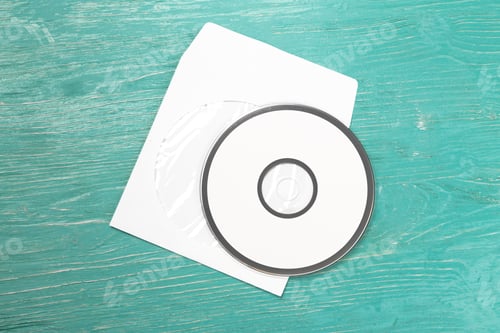 Preview: CD disk on wooden table