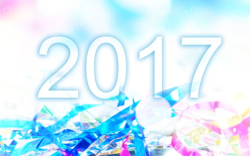 Preview: 2017 Happy Newy Year Text On Colorful Shiny Vivid Ribbon