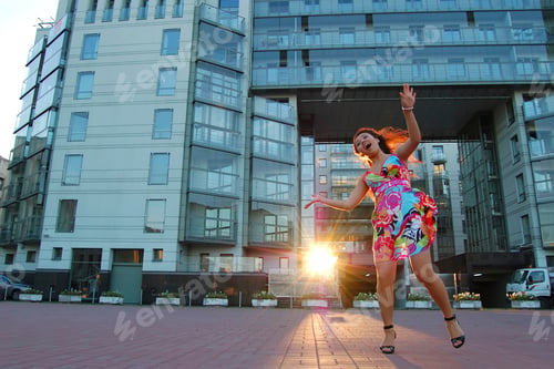 Preview: Asian Woman In Summer Dress At Street