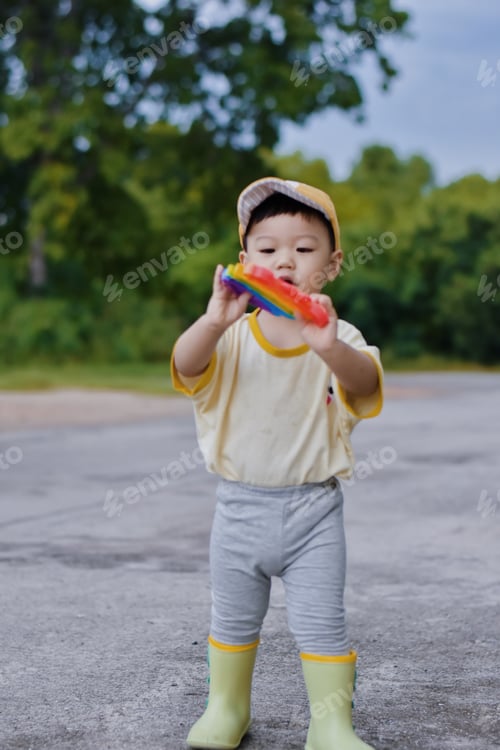 Preview: Cute Boy playing in the park, Sweet Little baby boy enjoying