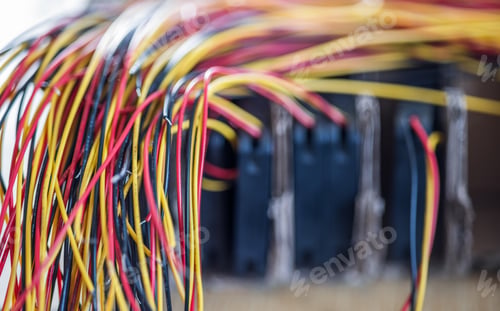 Preview: Bundle of cut thin wires with color connections
