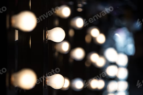 Preview: Make-up artists mirrors with light bulbs, Fashion Show themed photo.