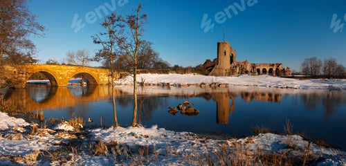 Preview: Winter snow near the ruins of a castle