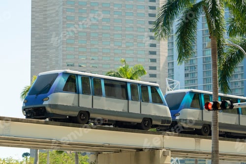 Preview: Public transportation in downtown Miami in Florida USA.