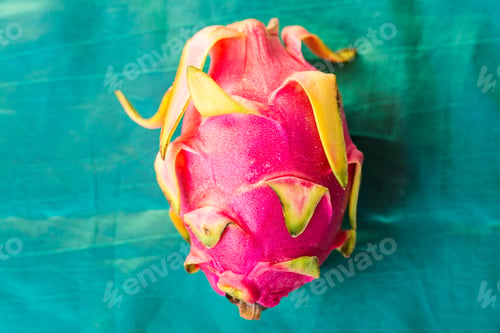 Preview: dragon fruit on a blue background