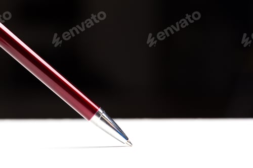 Preview: writing node of a ball pen close up
