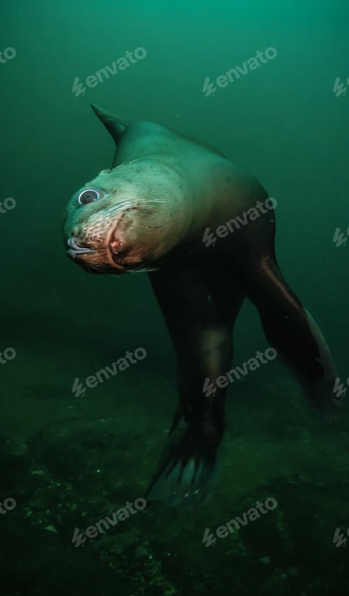 Preview: Sea Lion Swimming Underwater in the Pacific Ocean on the West Coast.