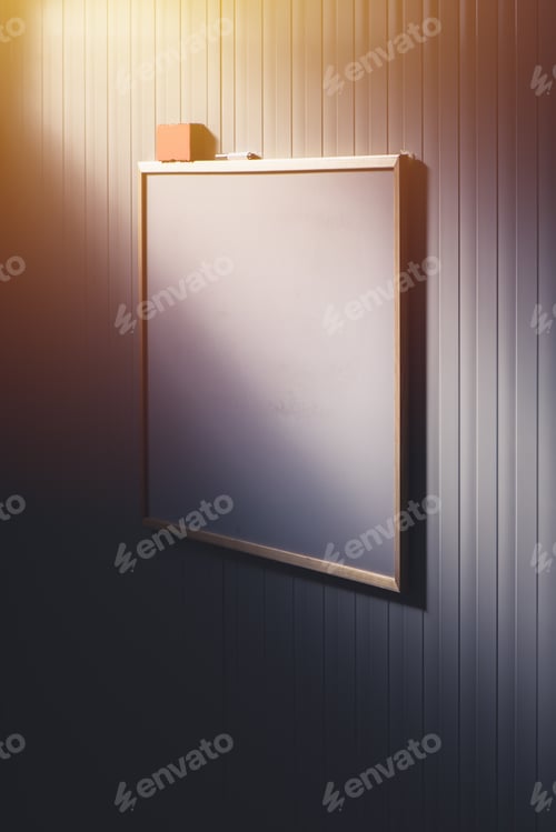 Preview: Blank whiteboard in the office, white board as copy space