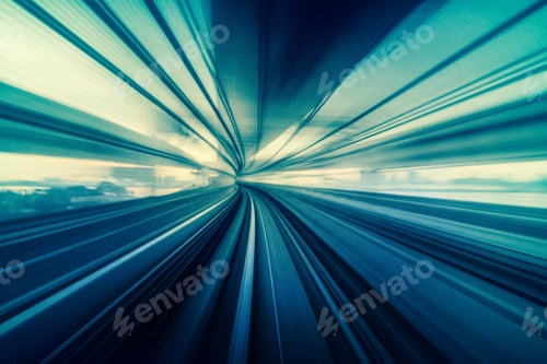 Preview: Abstract Moving Motion blur of Line moving between tunnel, futuristic and innovation technology