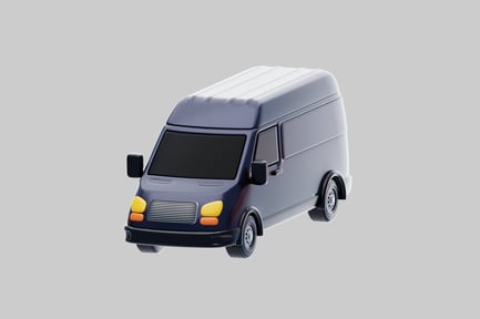 Preview: Commercial delivery van caricature asset