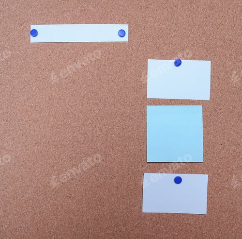 Corkboard with Blue Sticky Notes Background