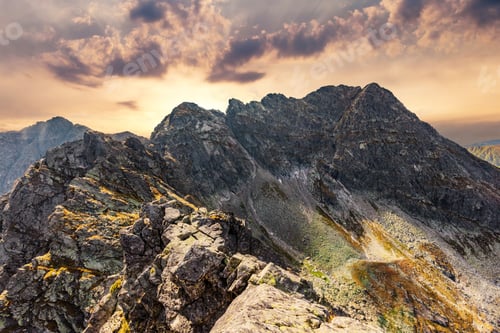 Preview: Mountains landcape at sunset. Tatra mountains