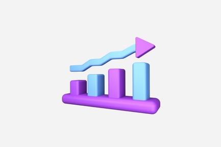 Preview: Rising Graph Clean 3D Illustration