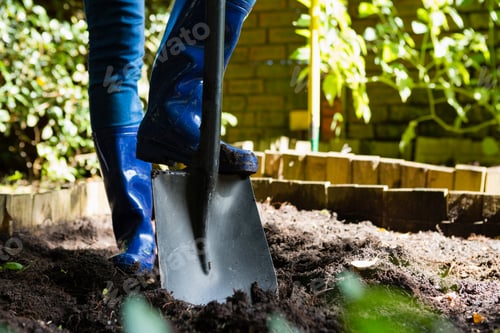 Preview: Person shoveling in the garden
