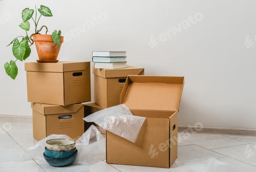 Preview: Relocating, buying new house. Pack personal stuff from carton boxes. Ready to move.