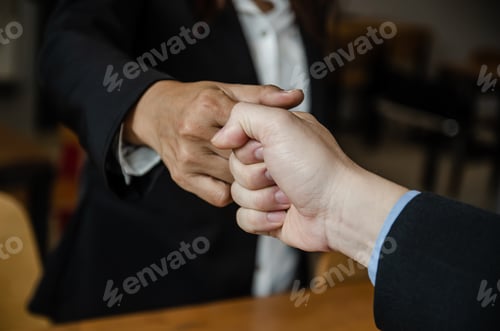 Preview: Partner Business Trust Teamwork Partnership for success.Business man fist bump hand together