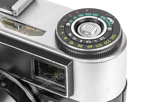 Preview: Closeup of vintage camera controls