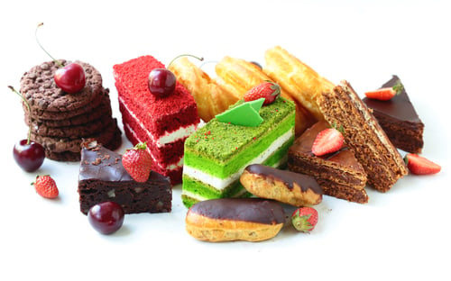 Preview: Desserts Cakes on a White Background