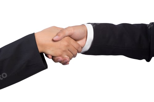 Preview: handshake on white background