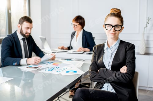 Preview: Business people during the conference in the office