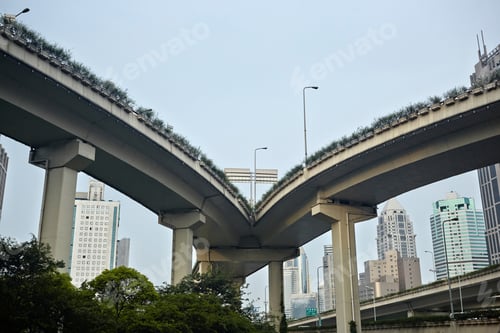 Preview: Low angle view of flyover, Shanghai, China