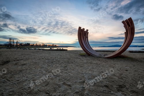 Preview: View on the sandy beach in Vancouver Downtown