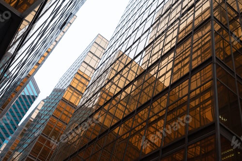 Preview: Office buildings windows. Glass architecture facade design with reflection