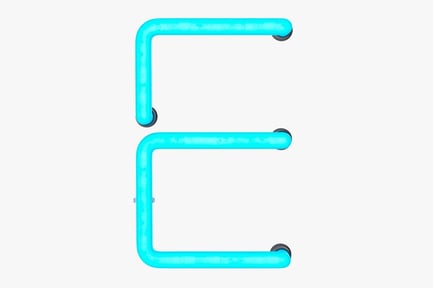 Preview: Radiant Blue Neon Letter E