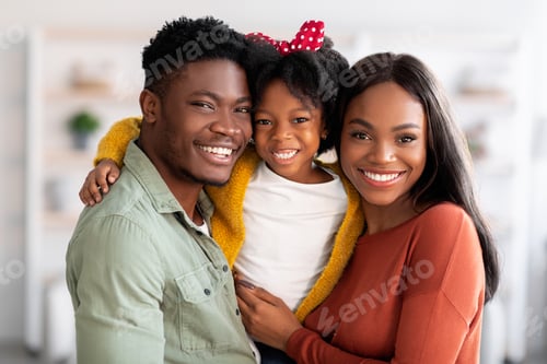 Preview: Smiling Family Portrait in a Bright Home Interior