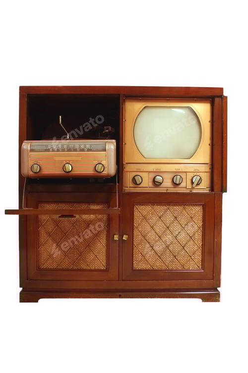 Preview: Vintage television with phongragh and radio