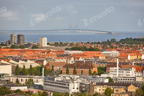 Preview: Oresund bridge between Denmark and Sweden. Copenhague and Malmo