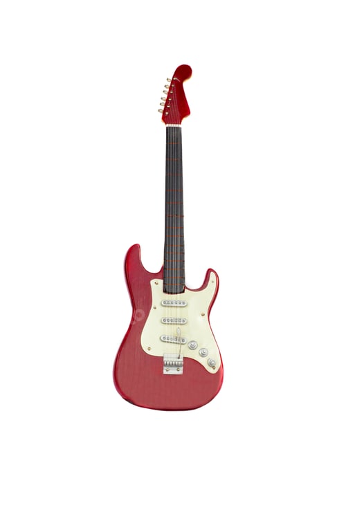 Preview: Vertical shot of electric guitar isolated on white background