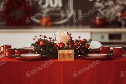 Preview: calendar with christmas date 25 december in a festive atmosphere