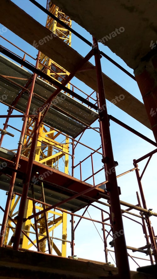 Preview: Closeup of a tower cranes used in heavy construction