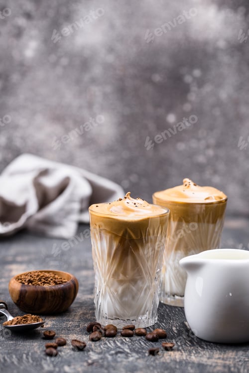 Preview: Dalgona whipped coffee with milk