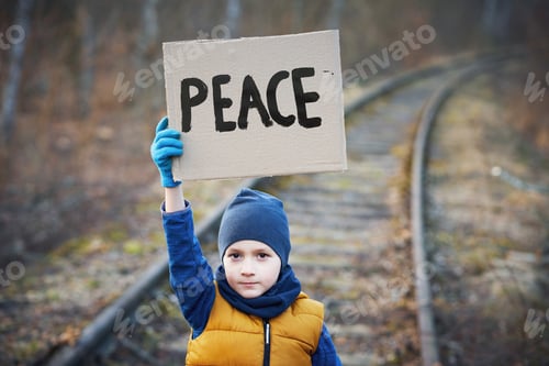 Preview: Picture of a child with a lot of love and peaceful message
