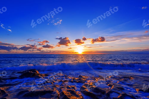 Preview: Pefkoulia beach in Lefkada Greece at sunset in Greece